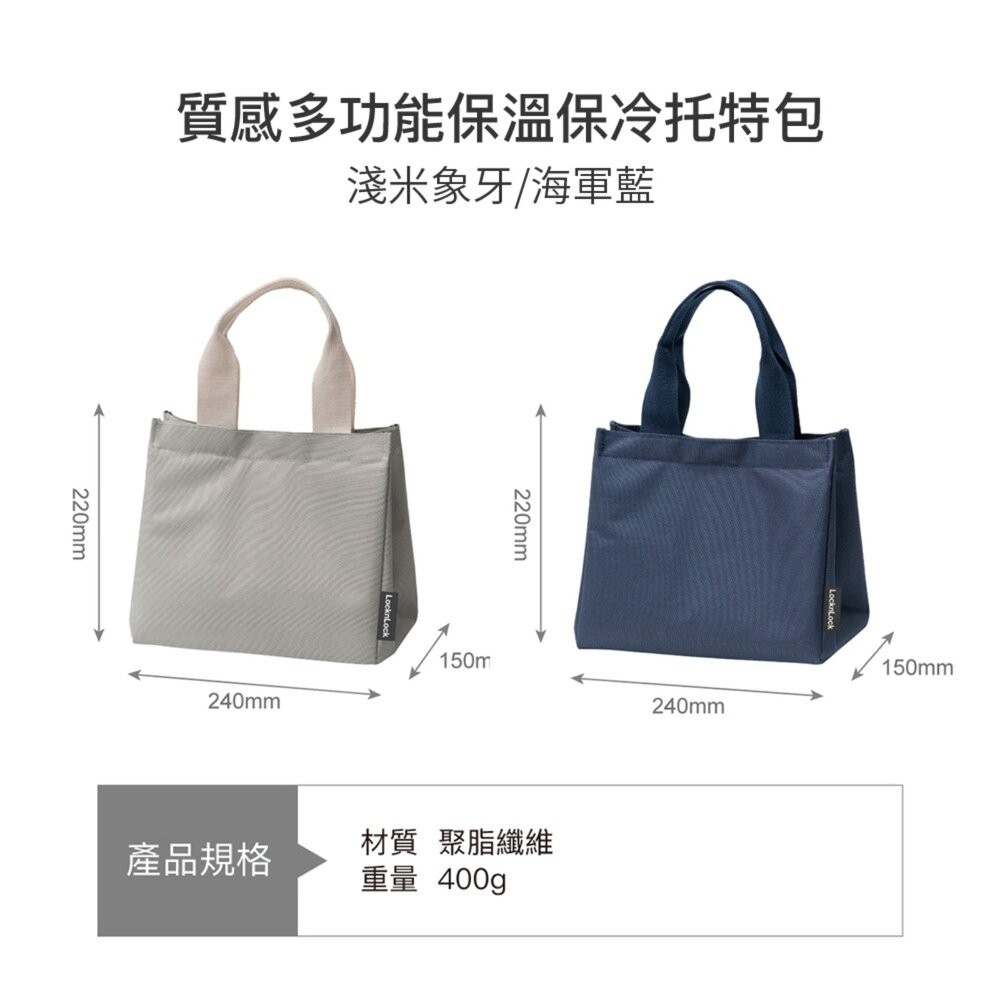 【樂扣樂扣】 多功能保溫保冷托特包(餐袋 便當袋 大容量 保冷袋 保溫袋)-細節圖3