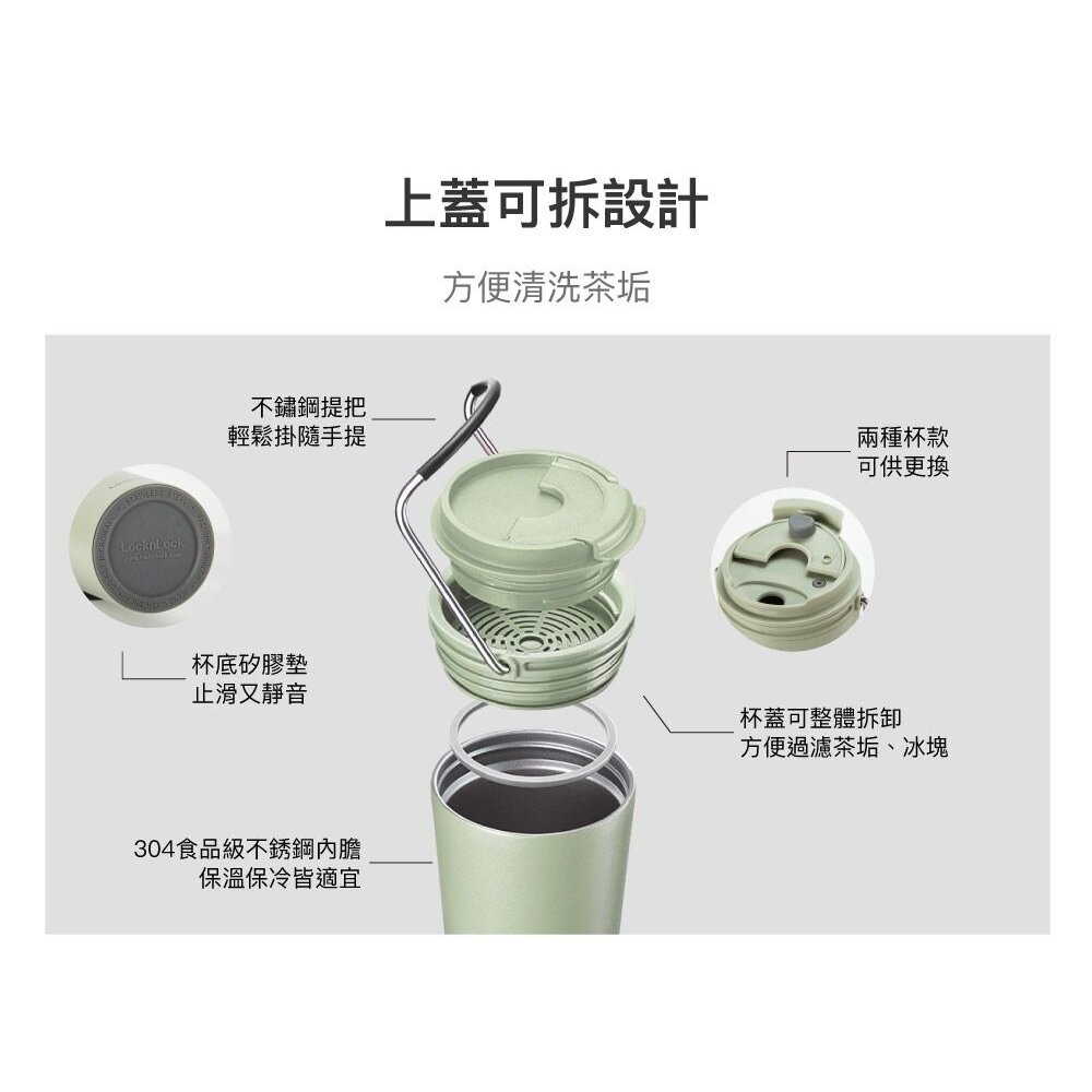 樂扣樂扣 微笑騎士隨行杯 540ml LHC4269 綠/黃-細節圖9