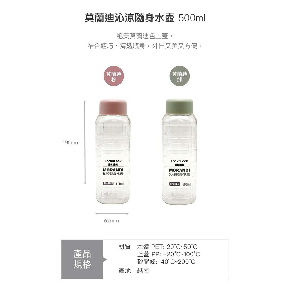 樂扣樂扣 沁涼隨身水壺500ML (HAP816) 藍/粉/綠/奶茶/象牙白-細節圖5