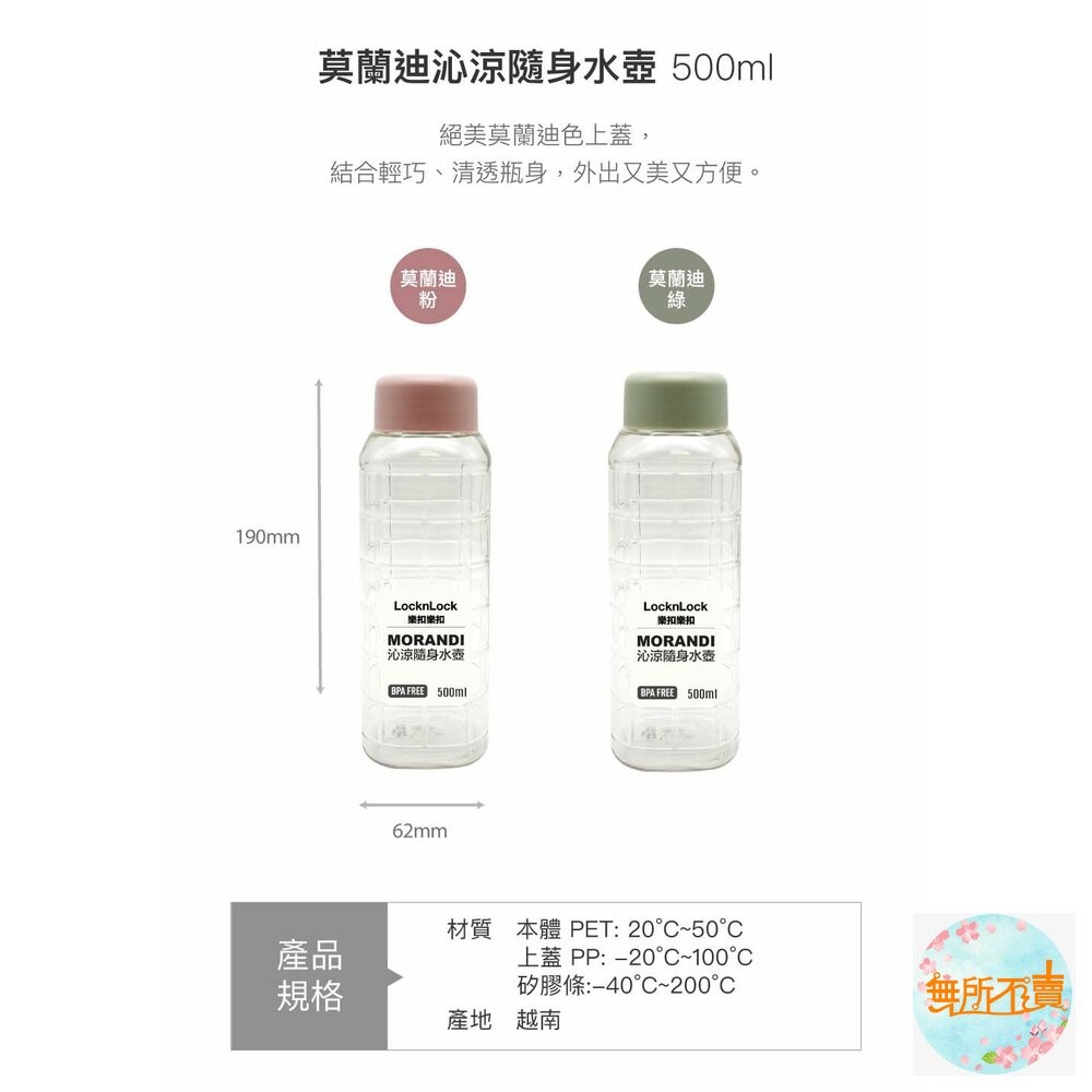 樂扣樂扣 沁涼隨身水壺500ML (HAP816) 藍/粉/綠/奶茶/象牙白-細節圖5