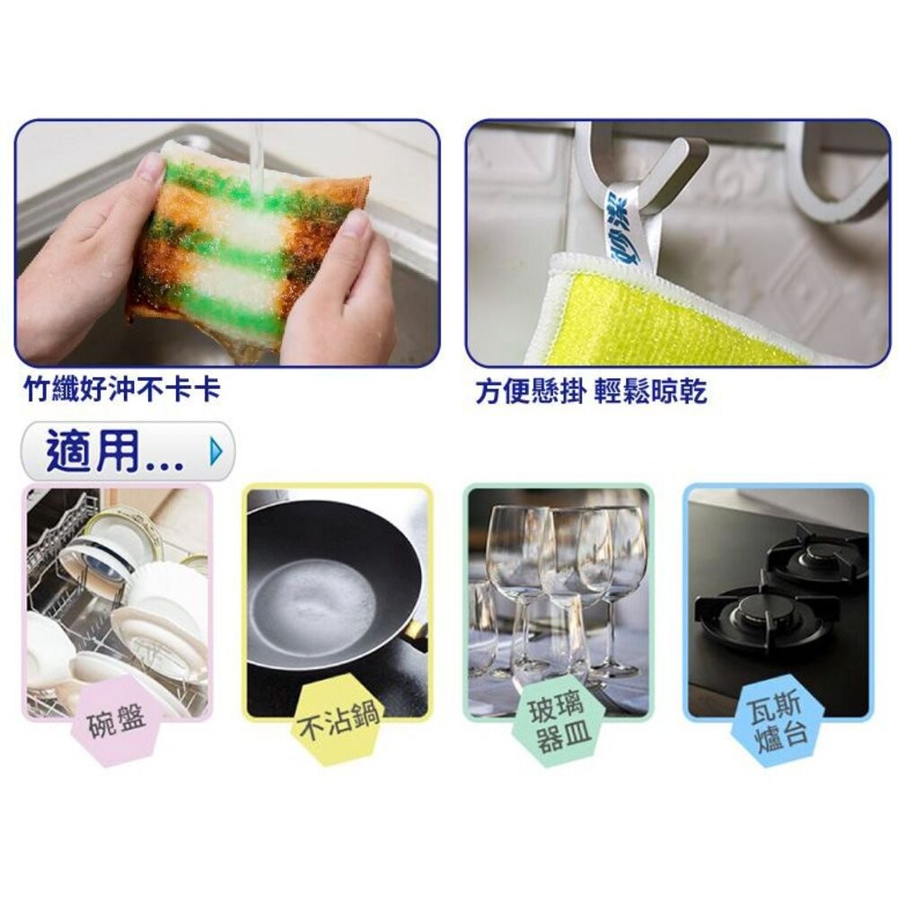 妙潔油垢淨竹纖去油菜瓜布 2片入-細節圖3