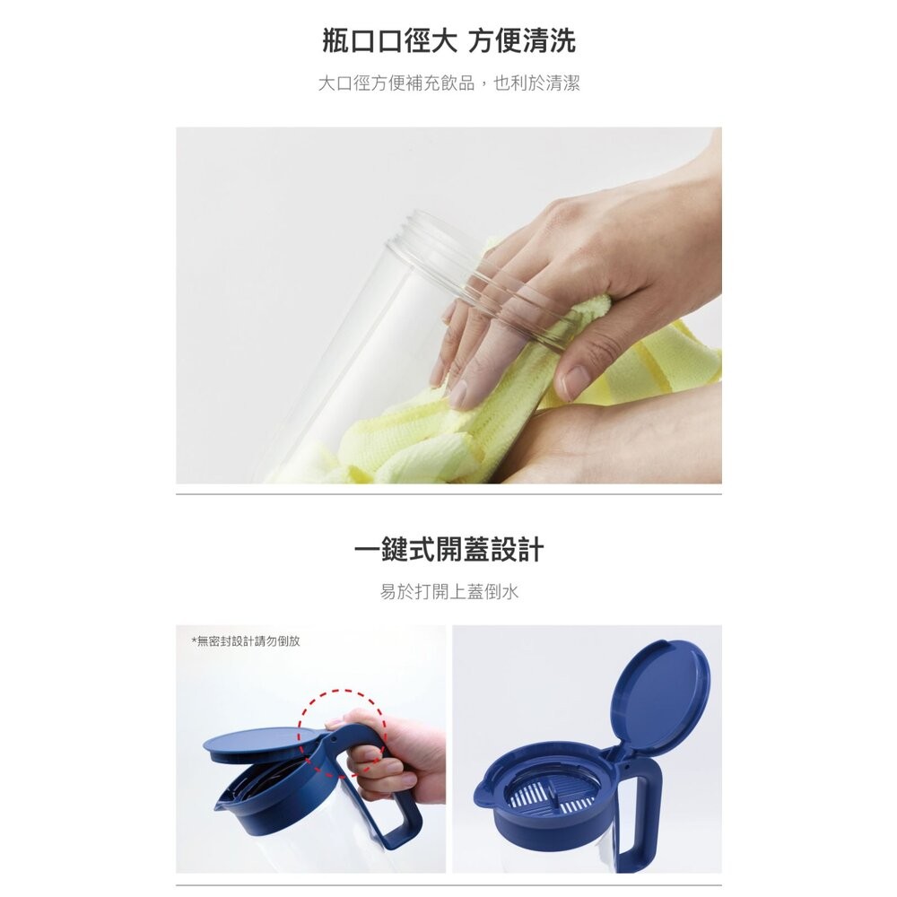 樂扣樂扣  簡約濾網玻璃冷水壺1.3L內含濾茶網(LLG-619)-細節圖6