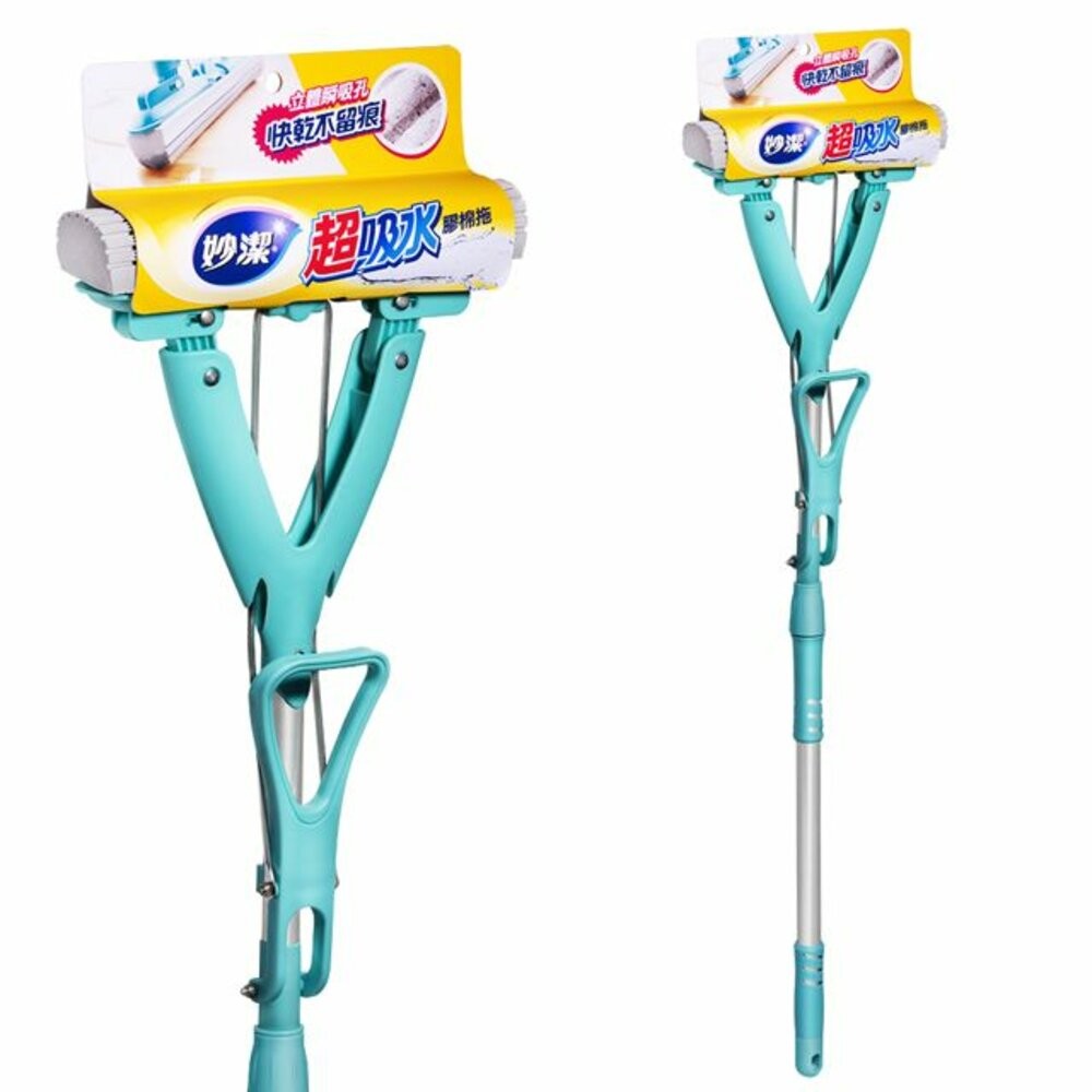 超吸水膠棉拖把(1拖把)+1補充包(拖把本身有1膠棉頭)-細節圖2