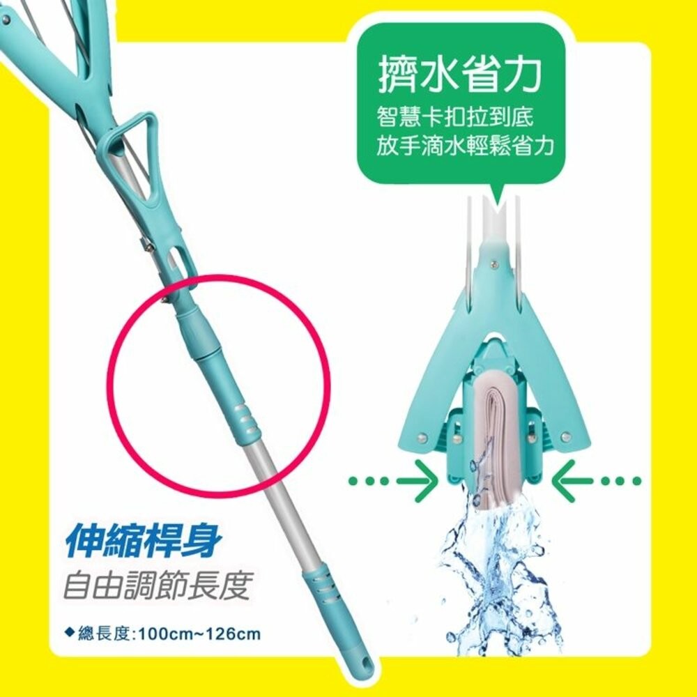超吸水膠棉拖把(1拖把)+1補充包(拖把本身有1膠棉頭)-細節圖4