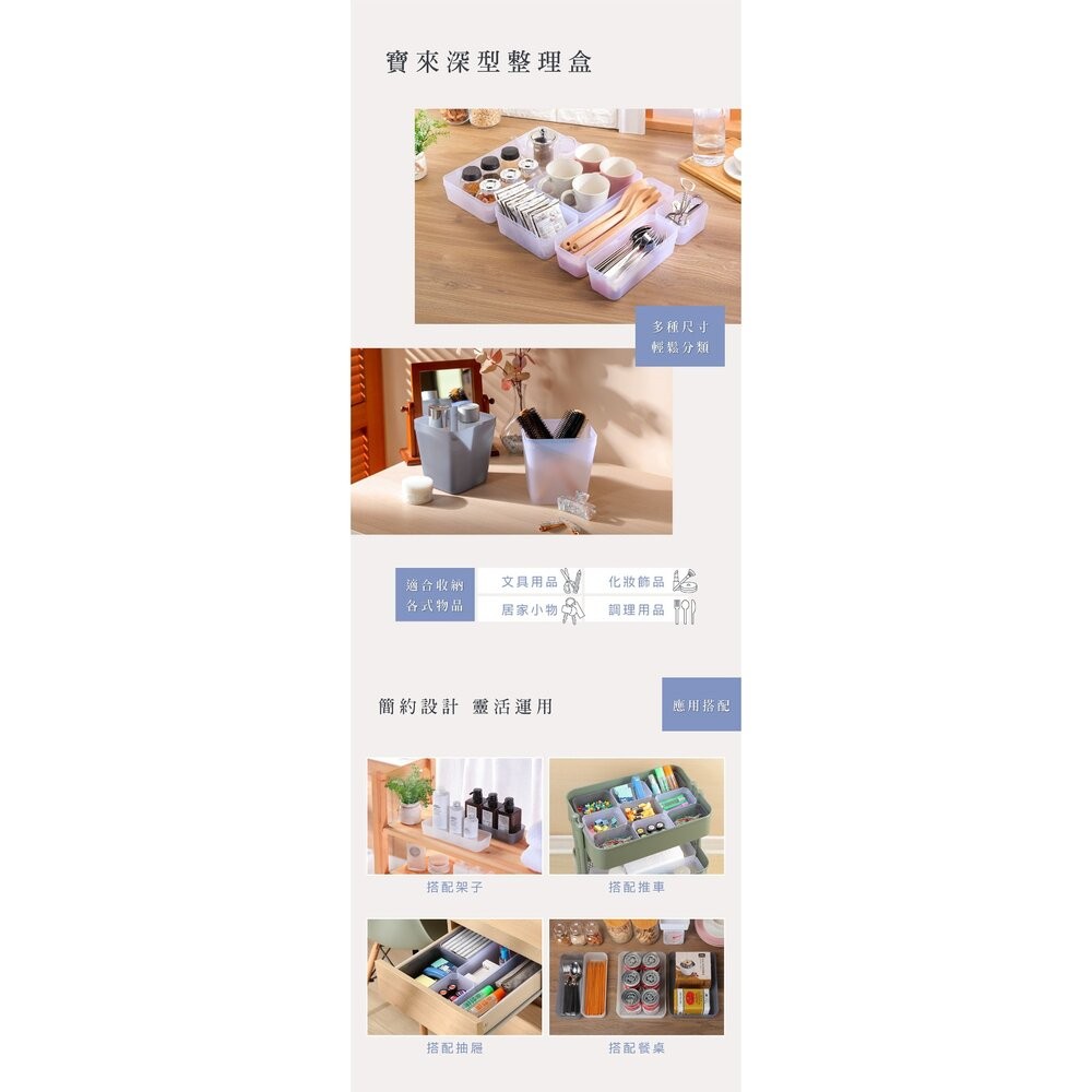 聯府 寶來2號深型整理盒 小物收納盒-細節圖2