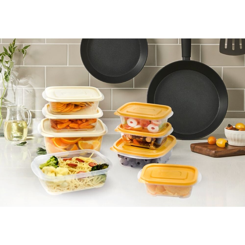 樂扣 EZ LOCK保鮮盒乳酪色 520ML 白蓋3入組 (P-00008I)-細節圖2