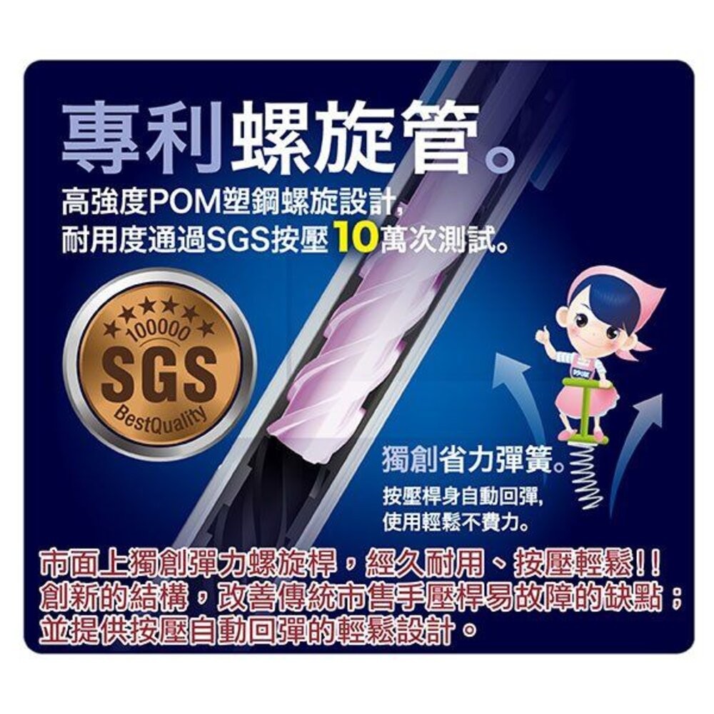 妙潔 手壓彈力螺旋甩水拖 1桿1桶2布 [宅配免運!]-細節圖3