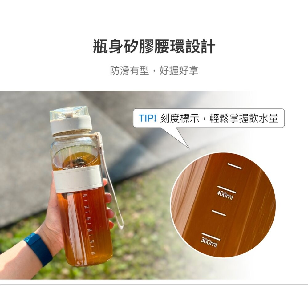 樂扣樂扣Tritan優質彈蓋提帶水壺500ml/奶茶色/淡莫綠-細節圖6