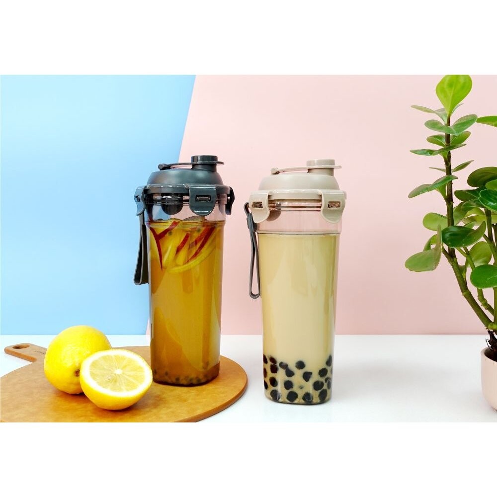 樂扣樂扣 珍奶杯680ML鐵灰色/奶茶色-細節圖3