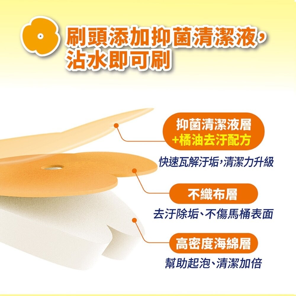 妙潔  替換式馬桶刷(1盒14入)：橘油去汙/清新潔淨/強效去垢-細節圖4