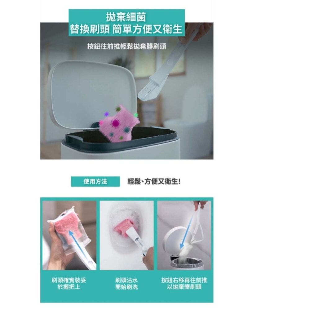 3M 替換式馬桶刷除菌組：馬桶刷1柄2刷頭 /補充包 5刷頭-細節圖9