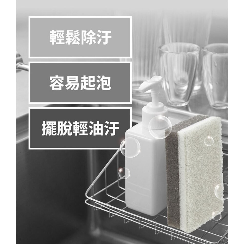 3M  百利日系3層海綿菜瓜布2片裝-淺灰柔刷(WS-77KGY) / 深灰去漬( KES-01KGY)-細節圖5