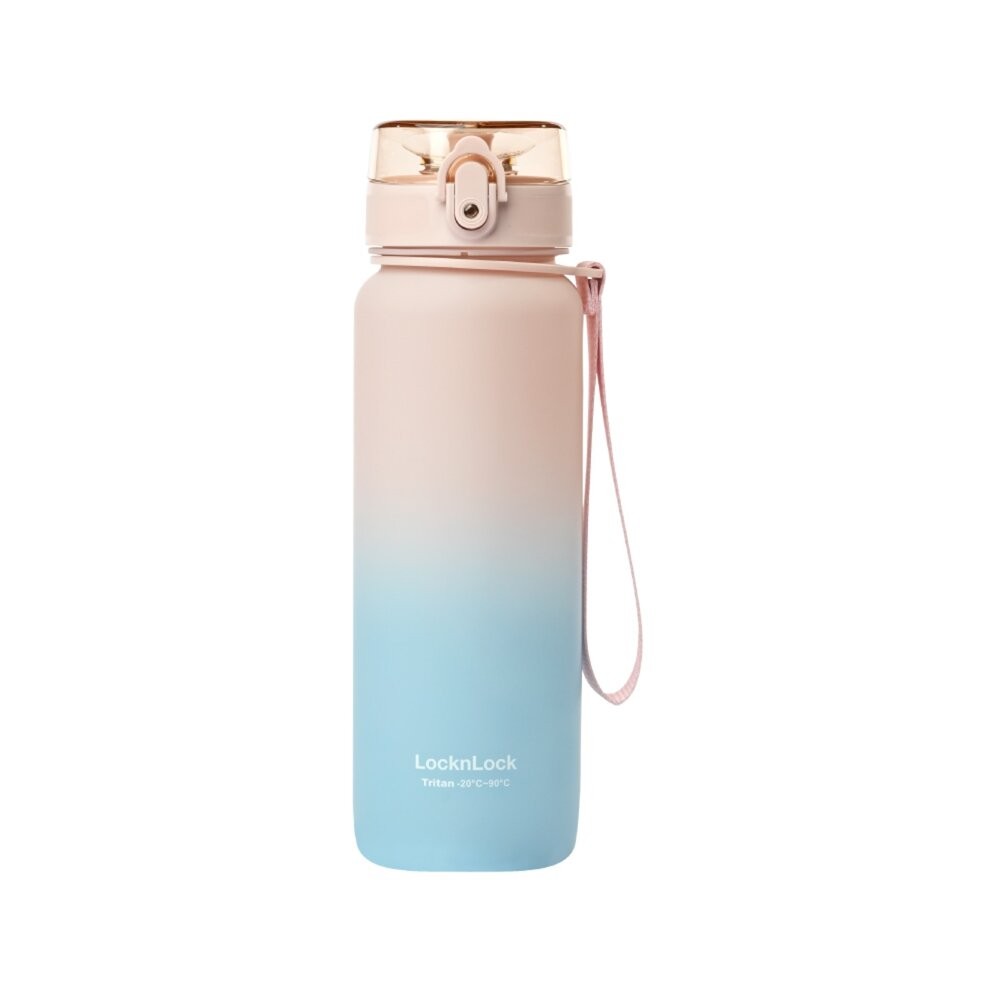 樂扣樂扣夢幻漸層Tritan彈蓋水壺900ml藍紫風鈴草/粉色繡球花/青綠小雛菊-細節圖2