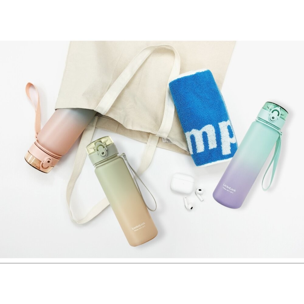 樂扣樂扣夢幻漸層Tritan彈蓋水壺900ml藍紫風鈴草/粉色繡球花/青綠小雛菊-細節圖11