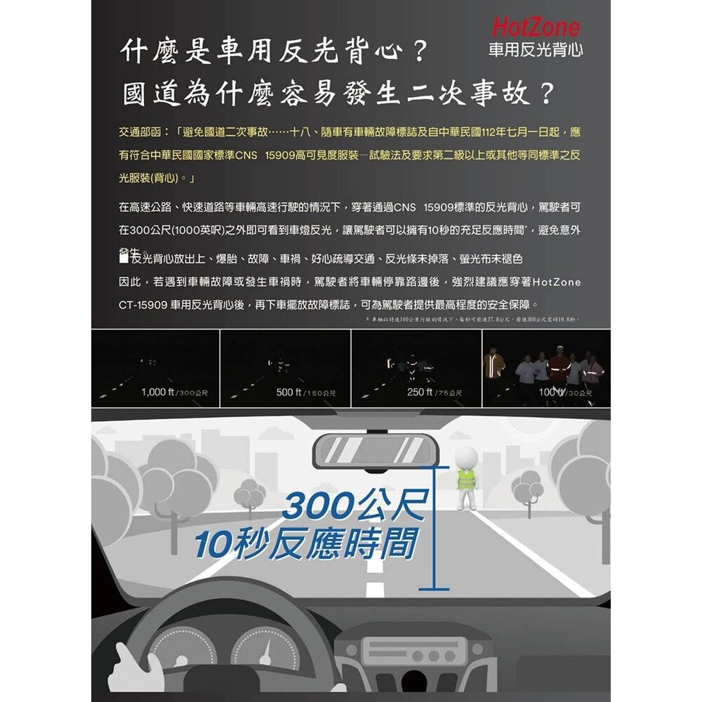 HotZone x 3M Scotchlite 車用反光背心 通過CNS15909認證 (黃/橘) 熱銷一空!!-細節圖6