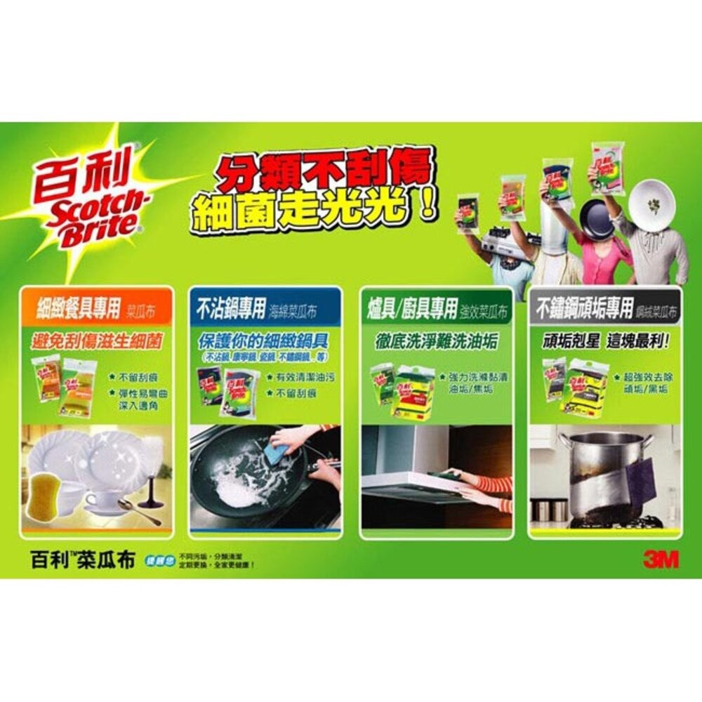 3M 不鏽鋼頑垢專用鋼絨海綿菜瓜布(好握型) 966UB-2M  2片裝-細節圖3