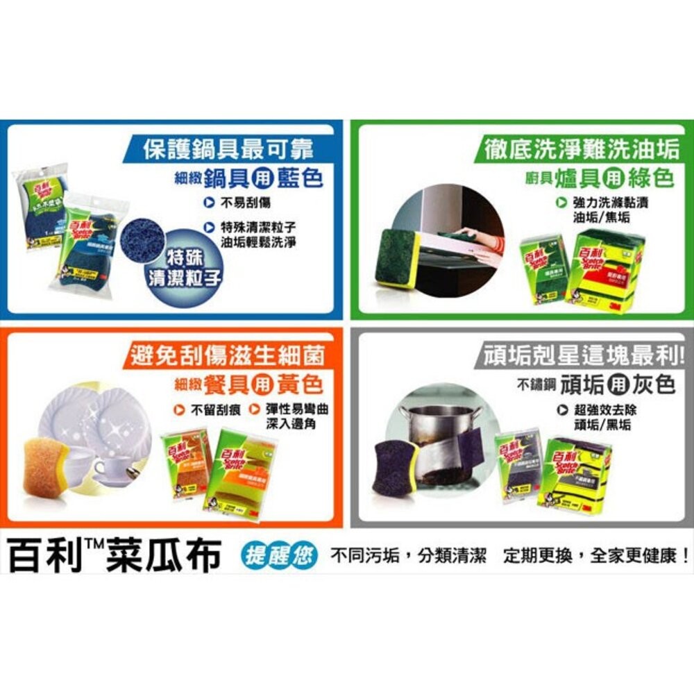 3M抗菌細緻522鍋具專用海綿菜瓜布1片裝-細節圖6