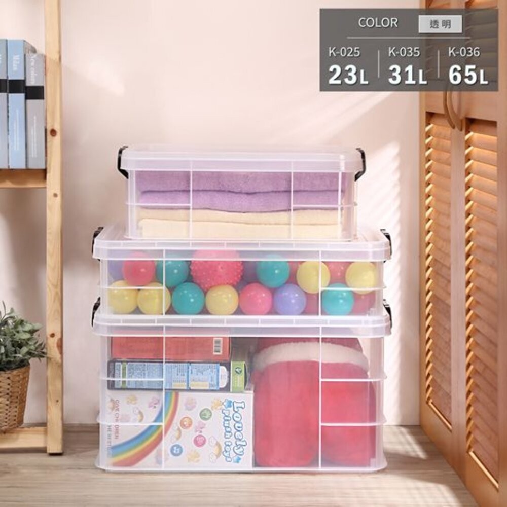 KEYWAY 透明強固型掀蓋整理箱65L收納箱K-036-細節圖2
