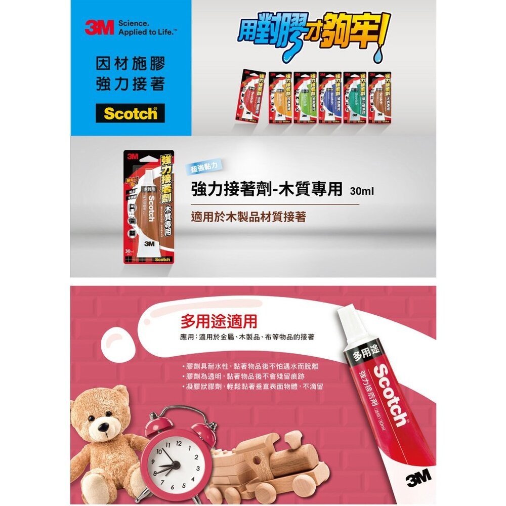 3M 強力接著劑30ML：多用途/木質/皮革/塑膠 /玻璃/PVC-細節圖2