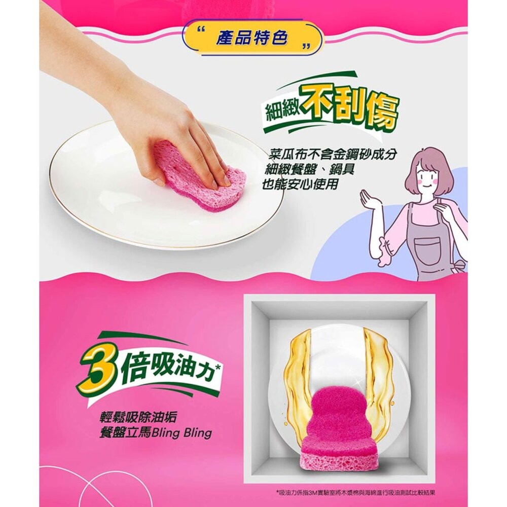 3M 百利  多用途細緻海綿菜瓜布2入裝-細節圖3
