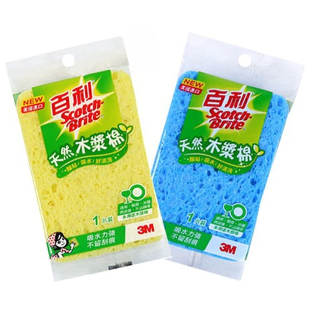 3M百利天然木漿棉 1片裝：正常版 400T  /加大版  400TL 顏色隨機出貨-細節圖2