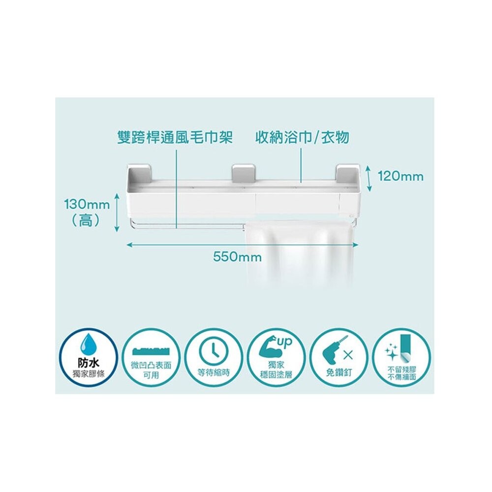 3M 極淨防水 多用途浴室收納架 17724-細節圖3