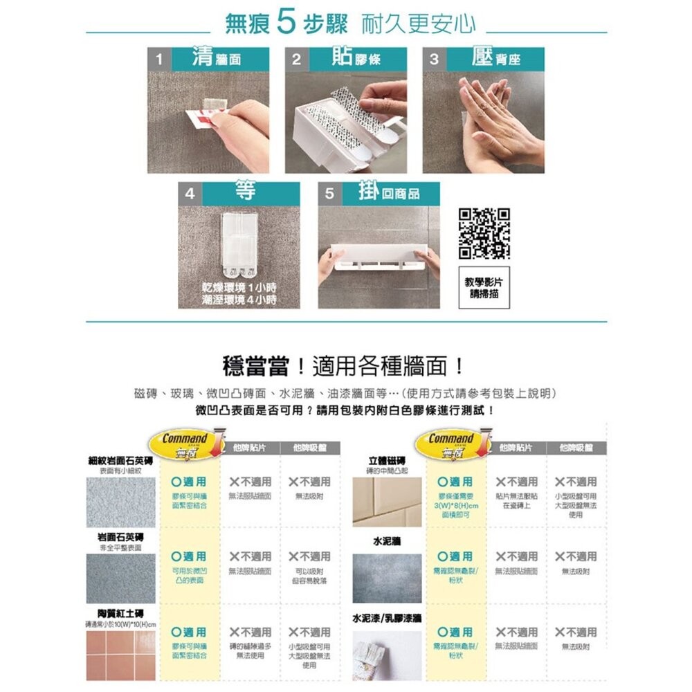 3M 極淨防水收納架：牙刷收納架17721/衛生紙收納架17725-細節圖10