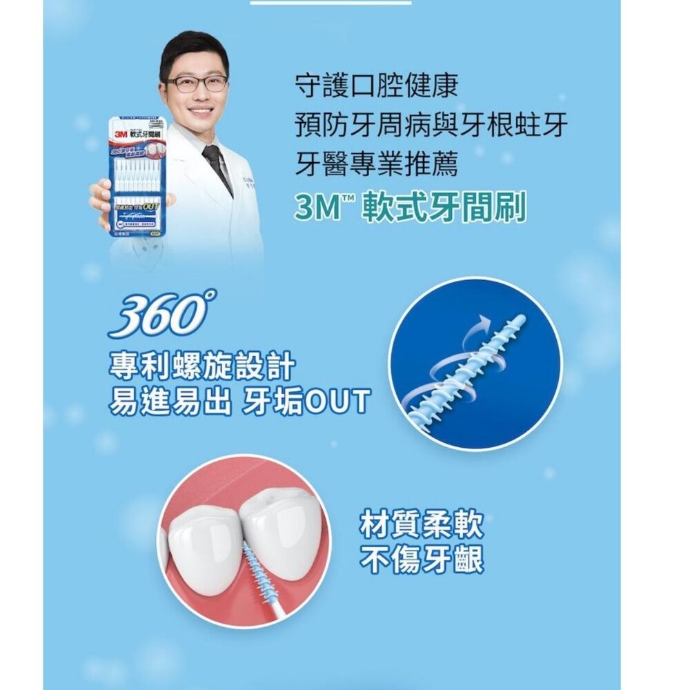 3M軟式牙間刷：藍色60入/薄荷50入-細節圖5