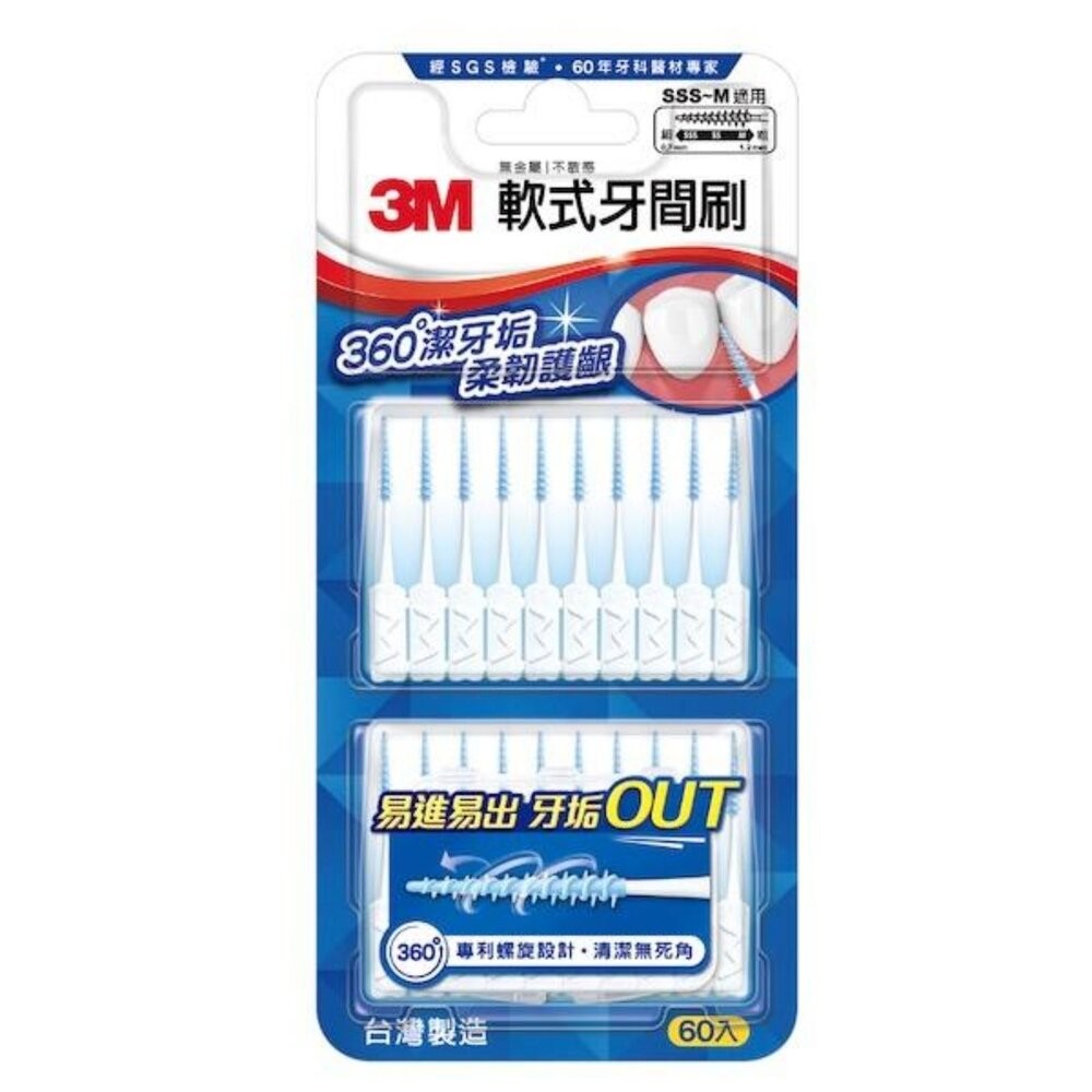 3M軟式牙間刷：藍色60入/薄荷50入-規格圖11