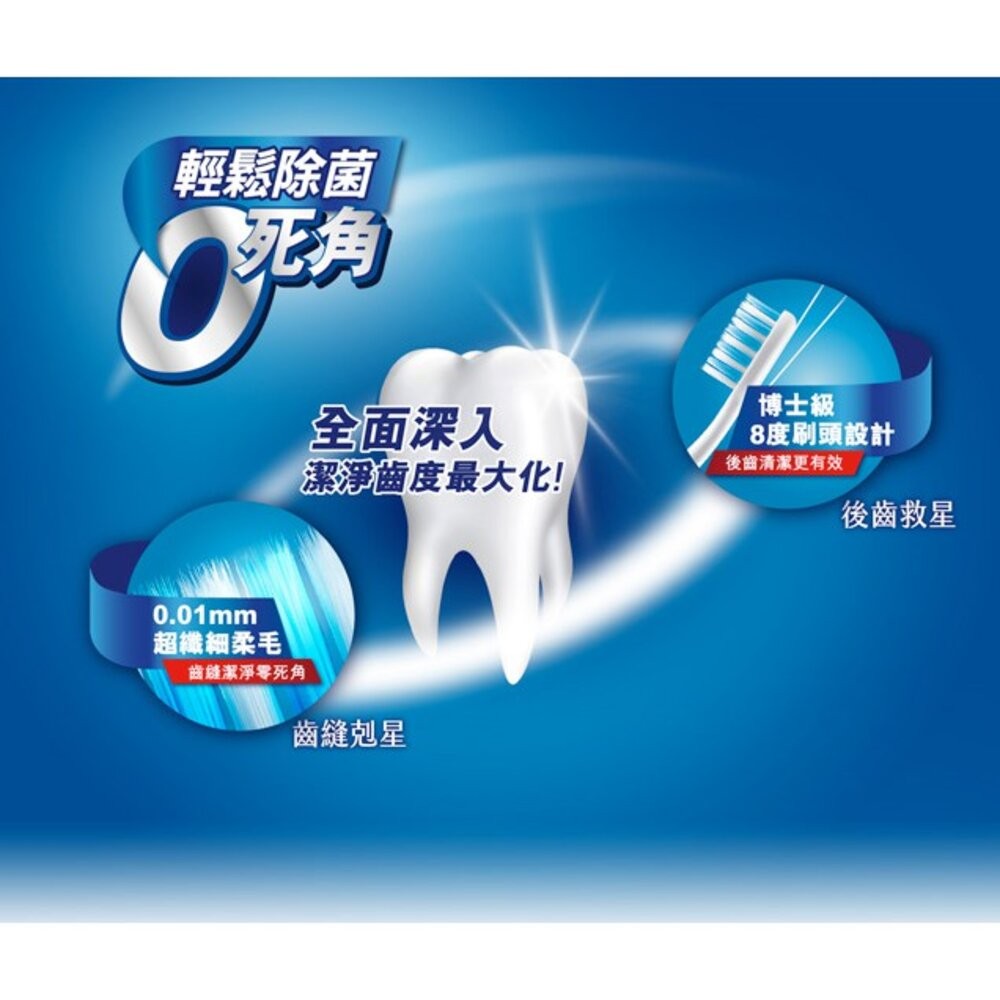 3M 8度角潔效抗菌牙刷1入(顏色隨機出貨)：小刷頭/標準-細節圖3