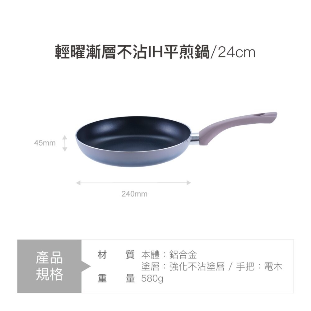 樂扣樂扣輕曜漸層不沾IH炒鍋/平煎鍋-細節圖3