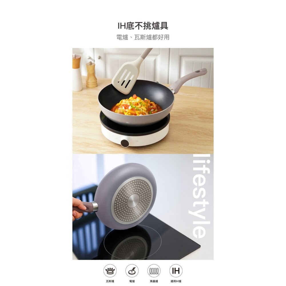 樂扣樂扣輕曜漸層不沾IH炒鍋/平煎鍋-細節圖10