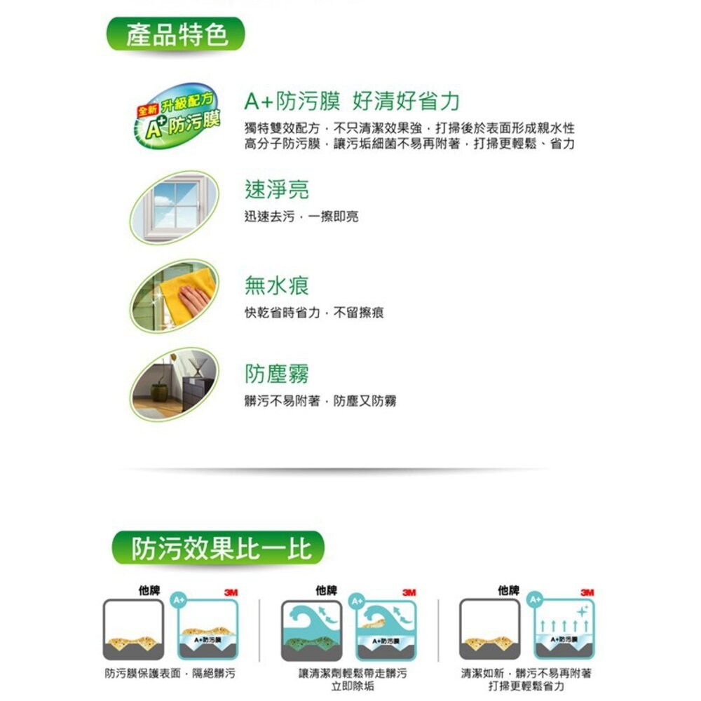 3M 魔利玻璃亮光劑(全新昇級版)： 清潔劑 600ml/4公升  玻璃 鏡子 窗戶通通乾淨-細節圖5