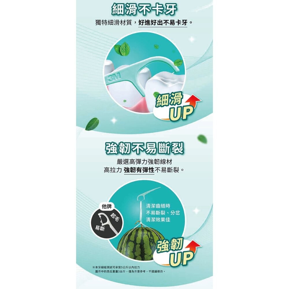 3M 新款細滑牙線棒_薄荷木糖醇 ：散裝量販包135支(45*3包)-細節圖7