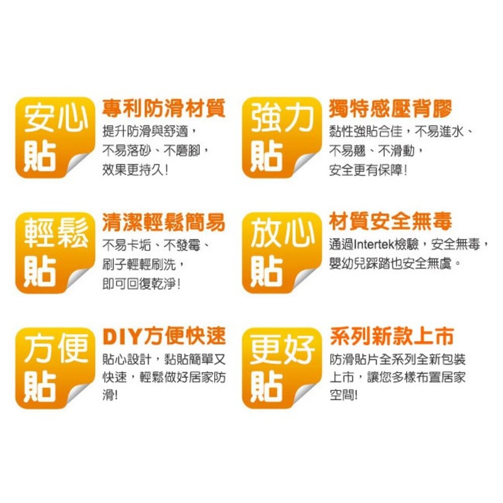 3M安全無毒防滑貼片6片裝隨心搭：8款圖案，廁所、浴室、樓梯皆可適用-細節圖7