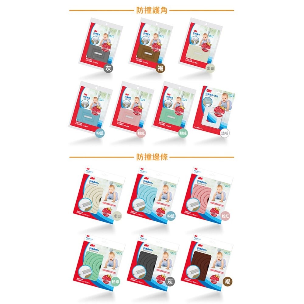3M 兒童安全防撞護角 4入-多色任選：灰色/褐色/米白色/透明(桌角)-細節圖11