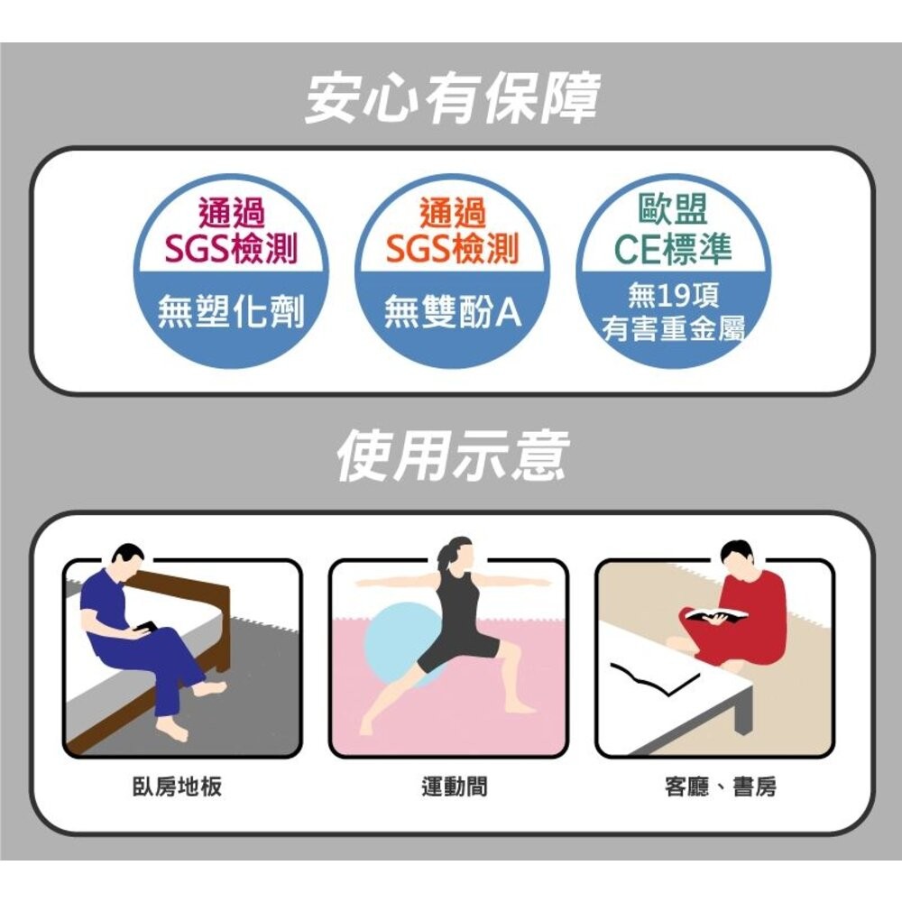 3M 舒適巧拼地墊 (棕/藍/粉/灰)(超取限購2包)-細節圖4