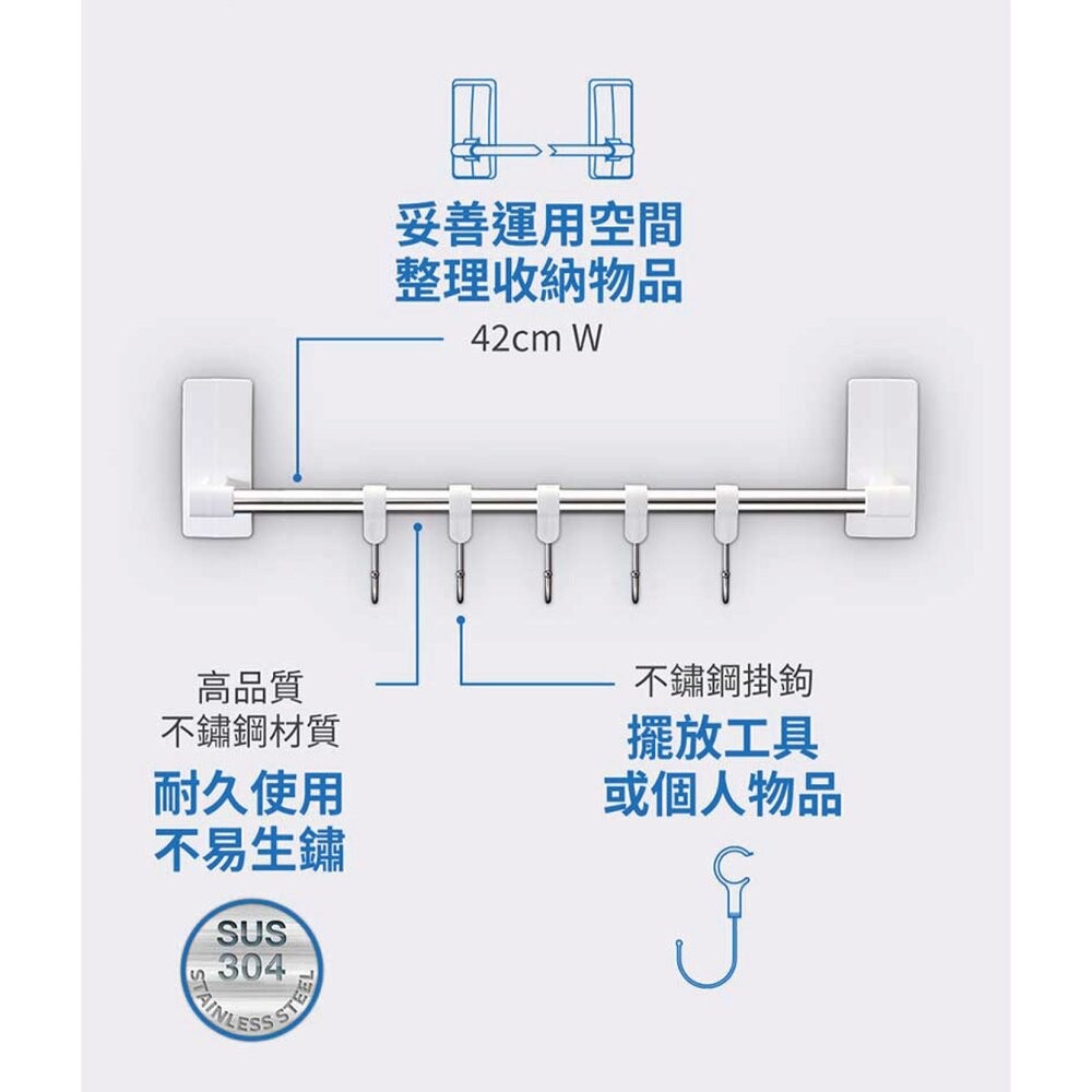 3M 極淨防水無痕收納：多用途排鉤組 17731-細節圖10