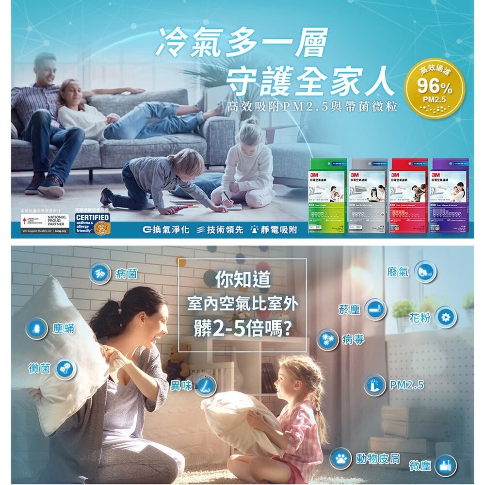 3M 有效過濾PM2.5靜電空氣濾網 冷氣靜電濾網：專業級/高效級/清新級/淨化級-細節圖2