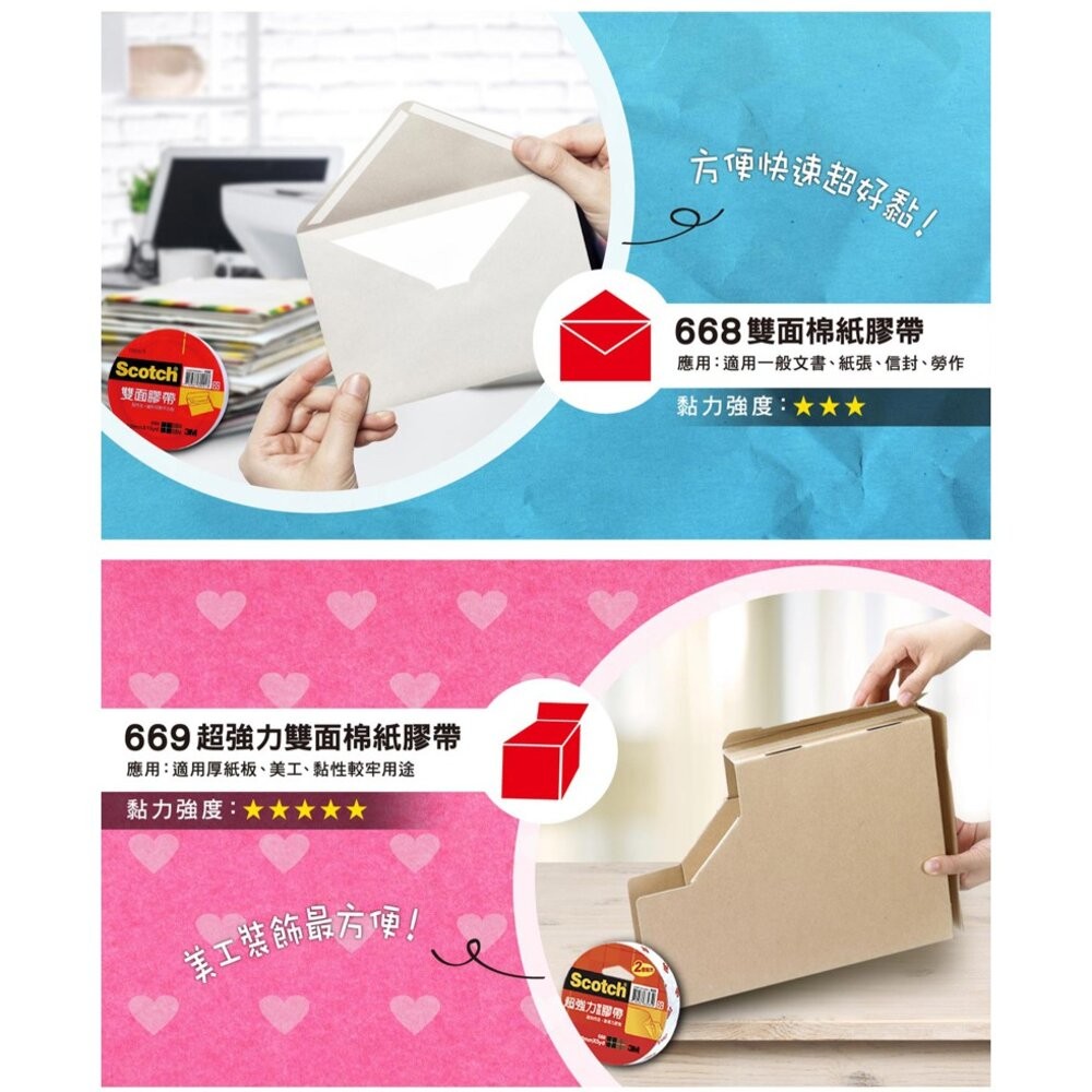 3M 668 雙面膠帶： DIY 手工美勞美術 雙面膠-細節圖4