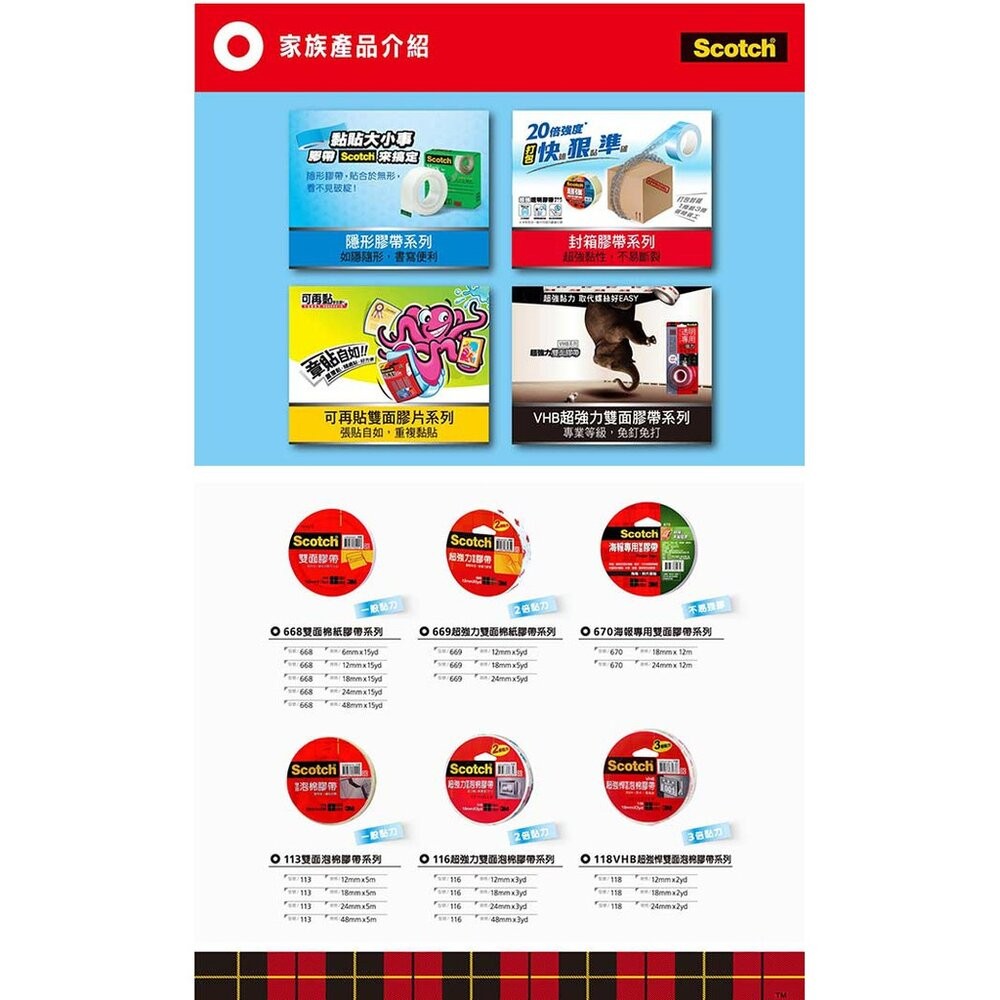 3M Scotch 669超強力雙面膠帶：12 mm /18mm/ 24mm   棉紙膠帶的2倍黏力-細節圖6