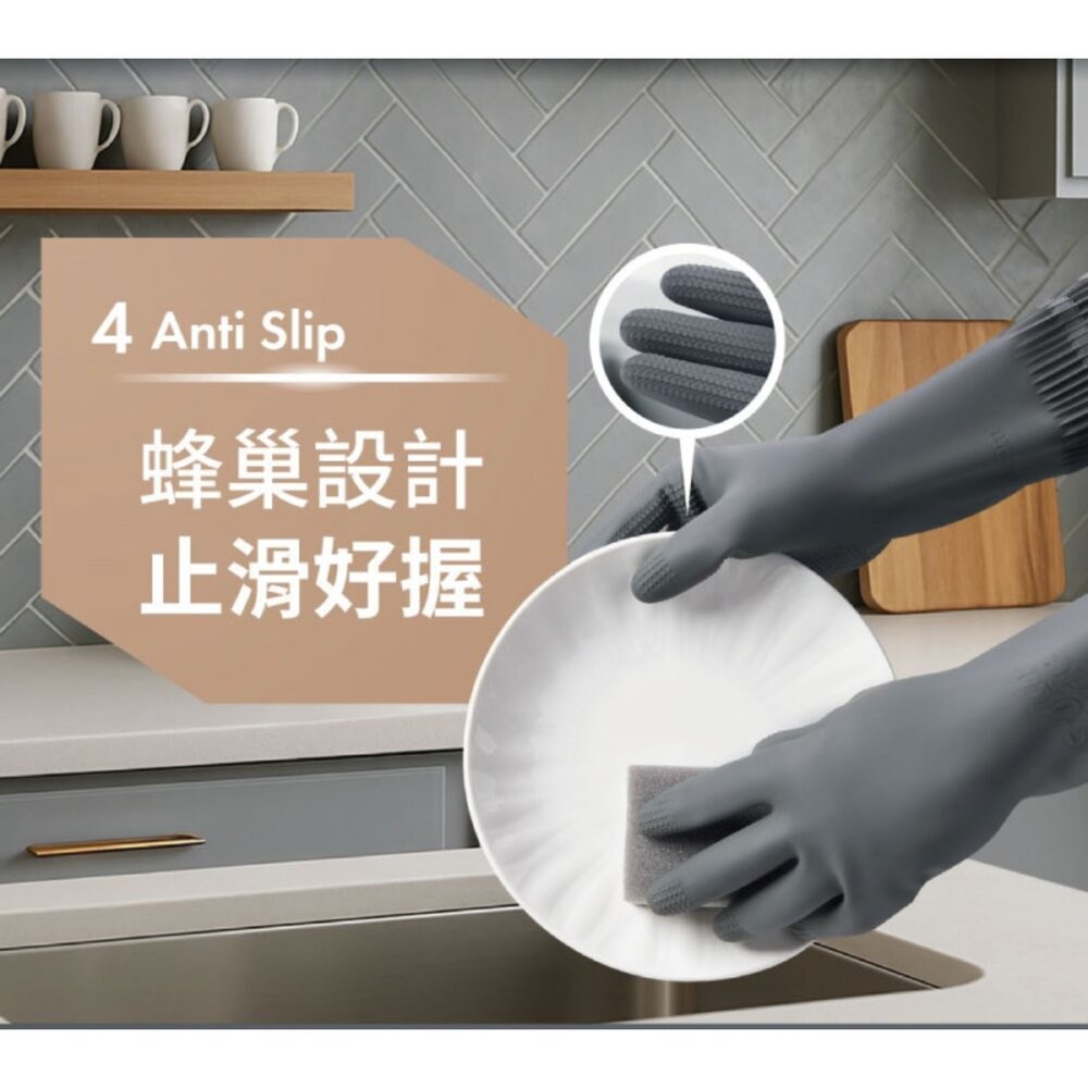 3M快乾抗菌掛勾手套/灰色-細節圖6
