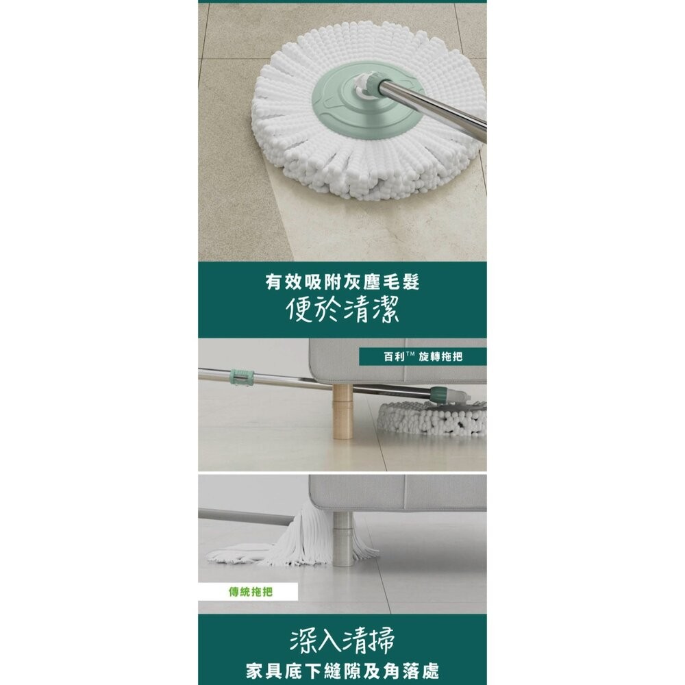 3M 百利NT7雙渦輪旋轉拖把組(1桿1桶1擦布)★布盤適用好神拖-細節圖2