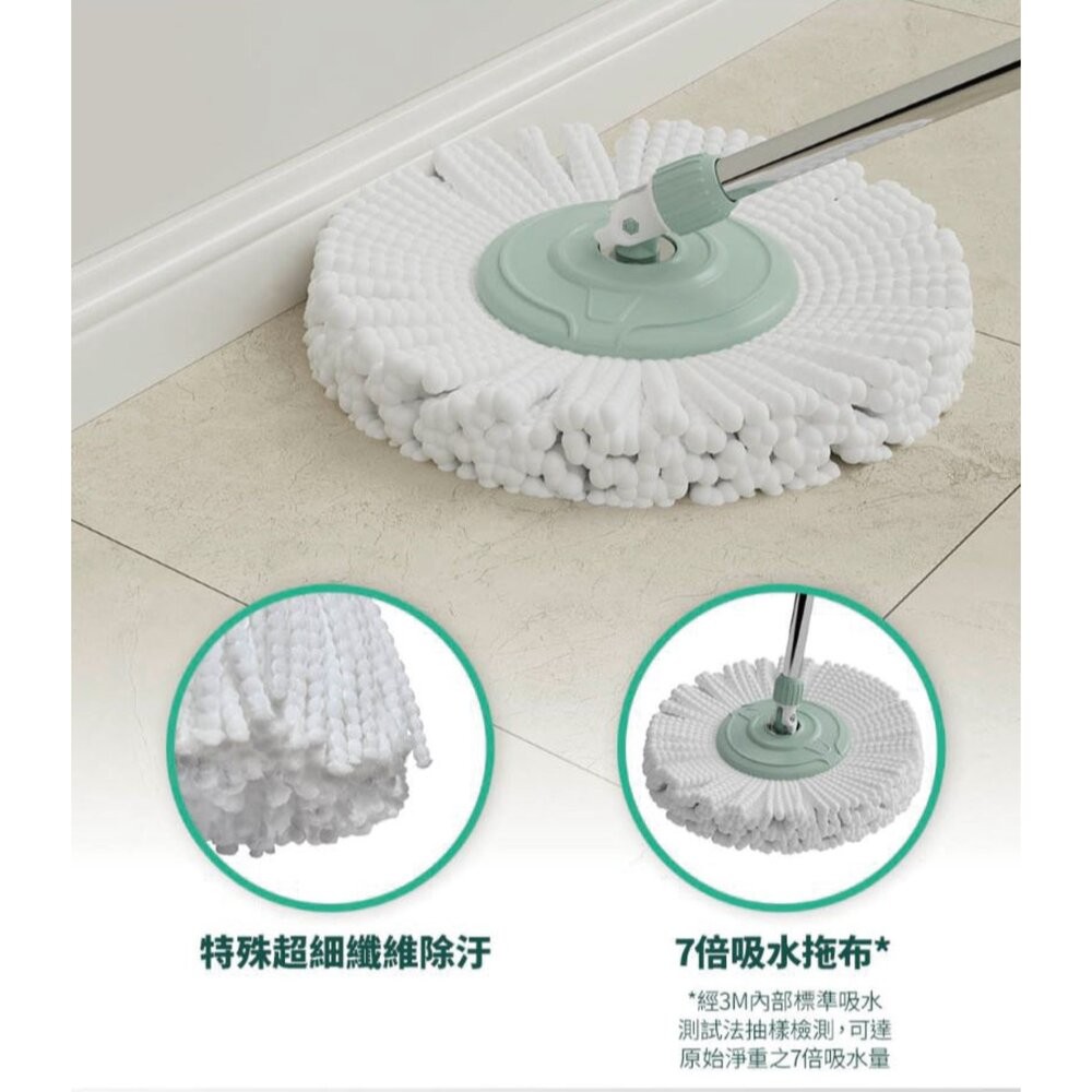 3M 百利NT7雙渦輪旋轉拖把組(1桿1桶1擦布)★布盤適用好神拖-細節圖6