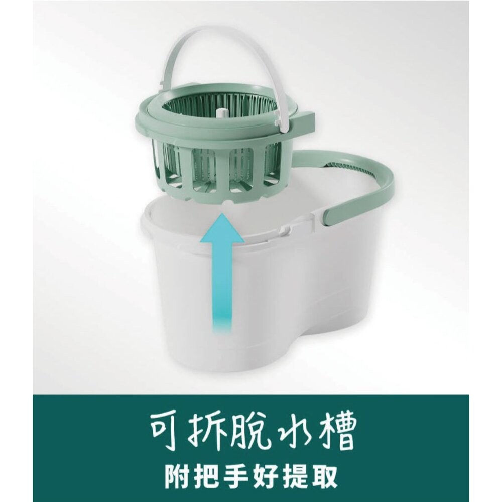 3M 百利NT7雙渦輪旋轉拖把組(1桿1桶1擦布)★布盤適用好神拖-細節圖7
