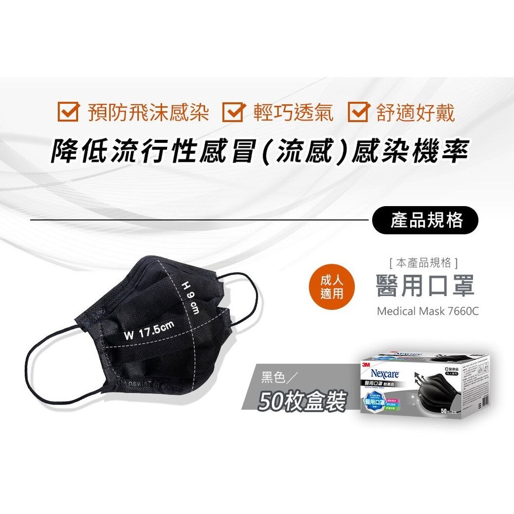 3M 7660C成人醫用口罩散裝50入-細節圖4