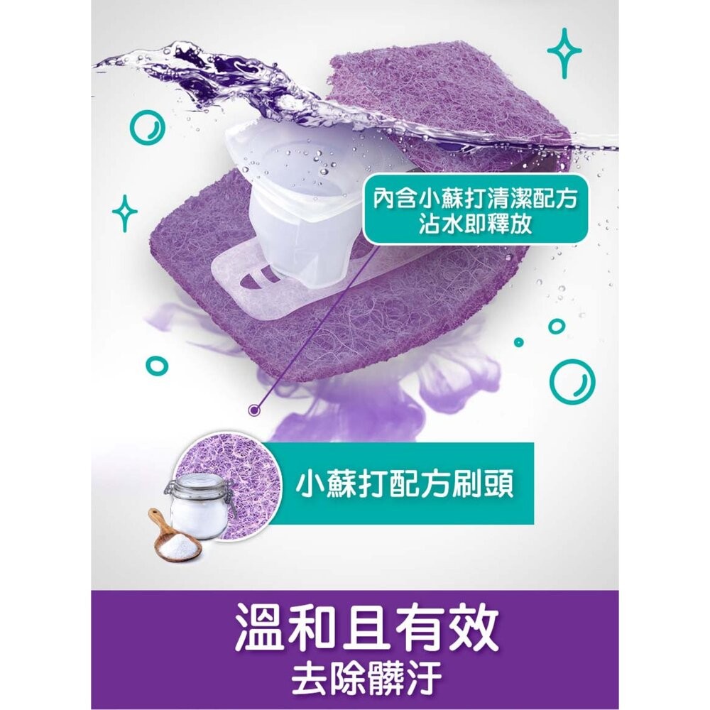 3M 百利超淨替換式馬桶刷 -小蘇打清潔配方(1握把+1底座+5刷頭)-細節圖4