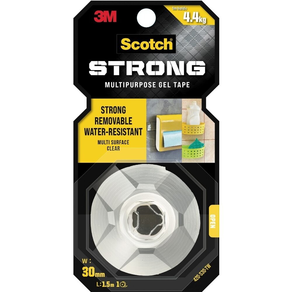 3M Scotch 可移除強力雙面膠帶 透明 30mm (1.5M/3M)-規格圖7