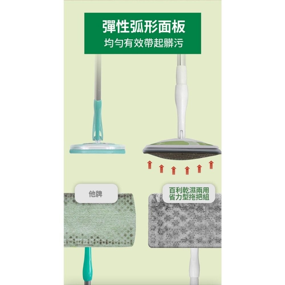 3M DMS-X5 百利乾濕兩用省力型拖把組(1桿+5張乾拖巾)-細節圖5