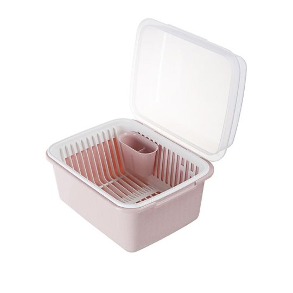 聯府 大巧婦掀蓋碗籃 D-585 超取限1個！！ 碗籃 滴水籃 碗盤置物籃 碗盤籃 碗盤收納籃 附蓋碗籃-細節圖3